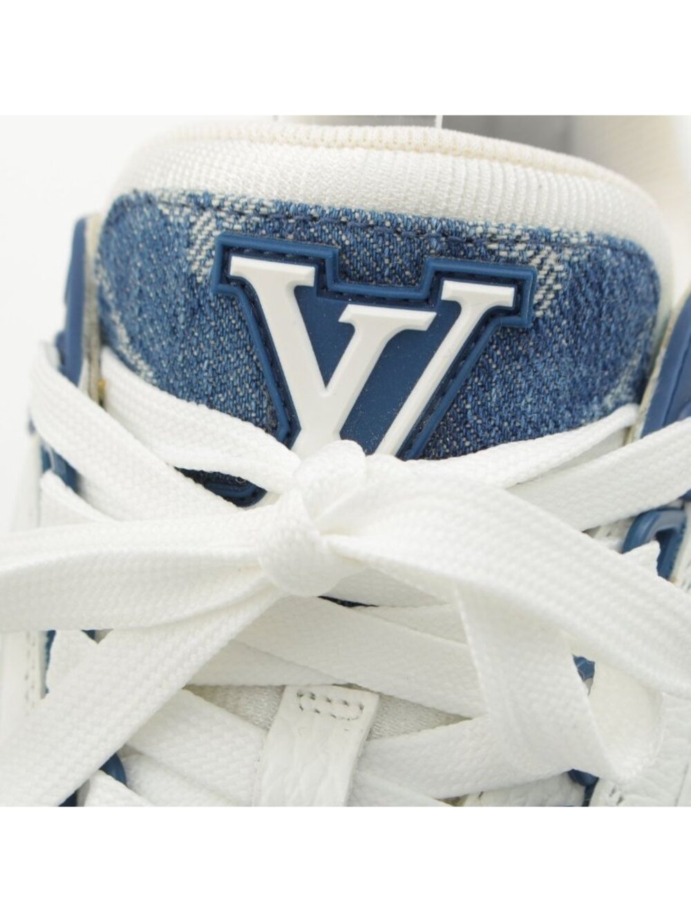 Louis Vuitton LV Denim Leather Low Cut Sneakers Blue - Picture 8 of 10